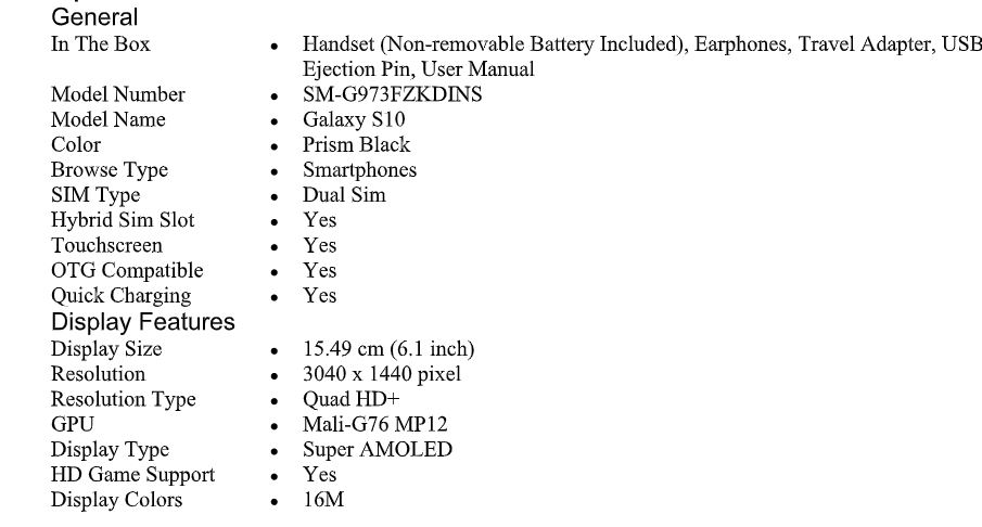 Samsung Galaxy S10 